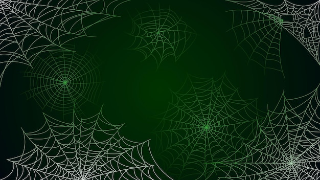 Spider web on dark background halloween design elements spooky scary horror decor vector