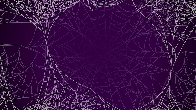 Spider web su sfondo scuro halloween design elements spettrale spaventoso horror decor vettoriale