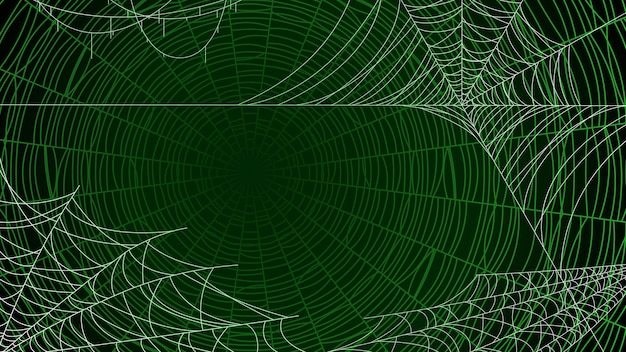 Spider Web On Dark Background Halloween Design Elements Spooky Scary Horror Decor Vector