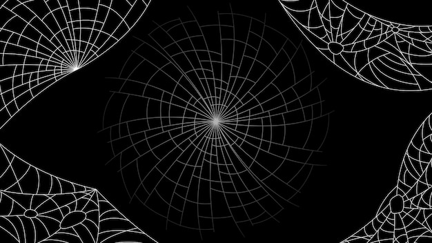 Spider Web On Dark Background Halloween Design Elements Spooky Scary Horror Decor Vector