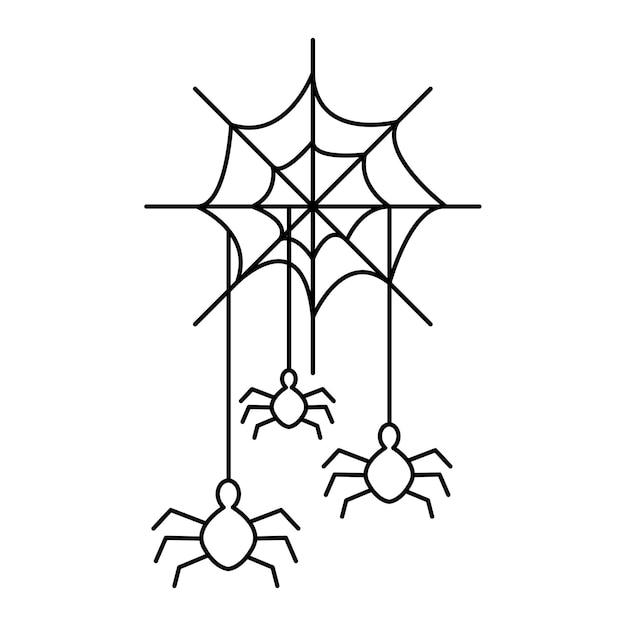 Spider web design line vector