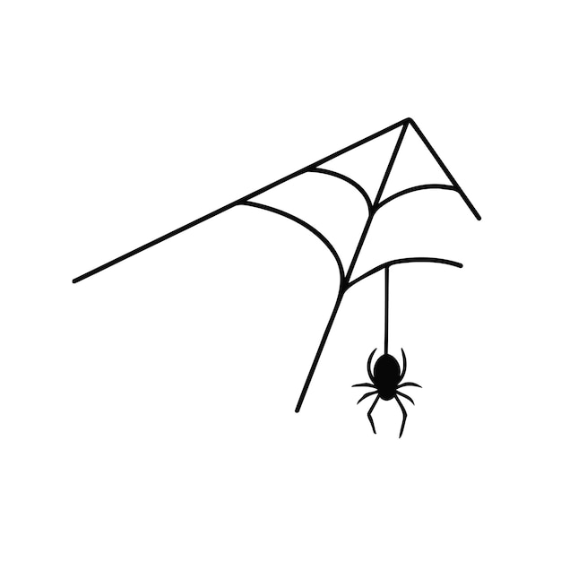 Vettore ragno sul web illustrazione disegnata a mano