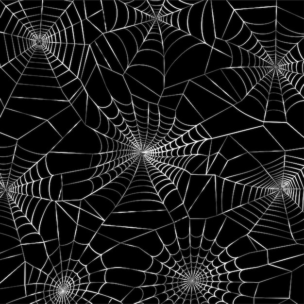 蜘蛛の巣のパターン。クモの巣とハロウィーンの装飾。クモの巣のベクトル図