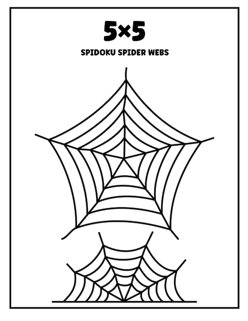 Vector spider web sudoku spidoku halloween puzzles