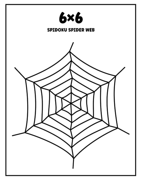 Vector spider web sudoku spidoku halloween puzzles