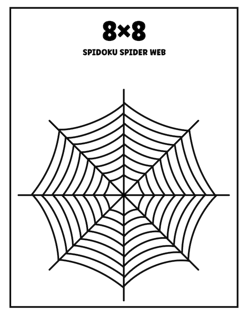 Vector spider web sudoku spidoku halloween puzzles