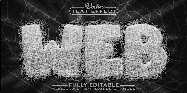 Spider Web Vector Editable Text Effect Template