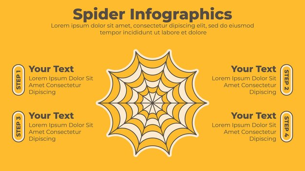 Spider Web Vector Infographic Template