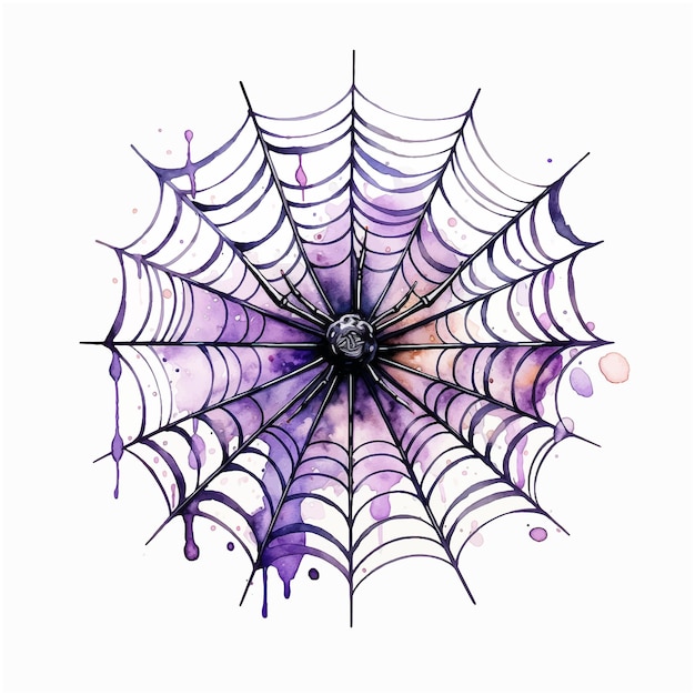 蜘蛛の巣水彩ペイントアート