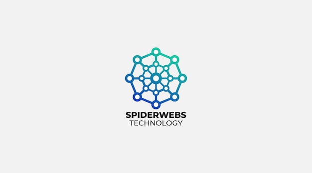 Spider webs technology vector logo design template icon