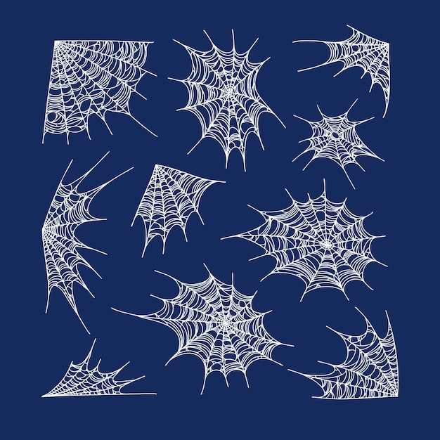 Vector spider webs vector spooky halloween cobweb with spiders cobweb