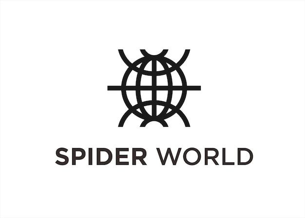 Векторная иллюстрация дизайна логотипа мира пауков