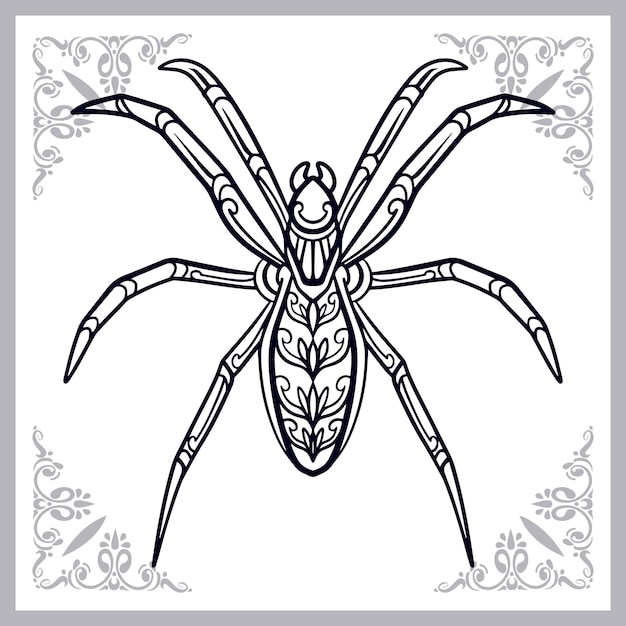 Spider zentangle arts isolated on white background