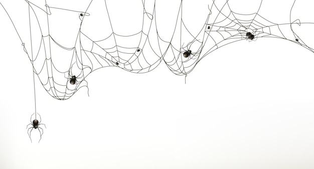 Spiders and spider web, vector set