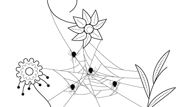 흰색 배경 할로윈 배경 디자인 요소 짜증 무서운 공포와 웹에 거미