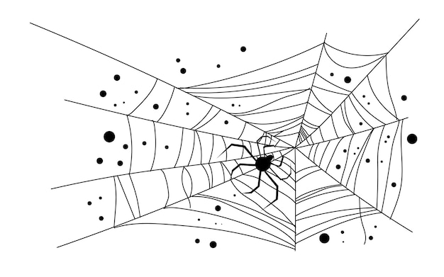 クモの巣とハロウィーンのクモのベクトル