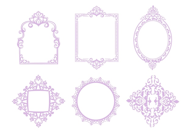 Spiegel- en raamkozijnenillustratie voor het ontwerp van sprookjesprinses