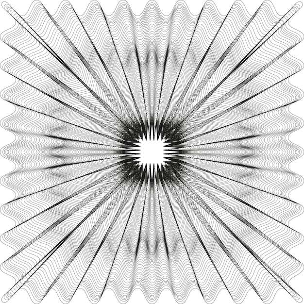 Spiked burst icon Zwarte en witte stralen Centrale spanning vorm Vector abstracte ster