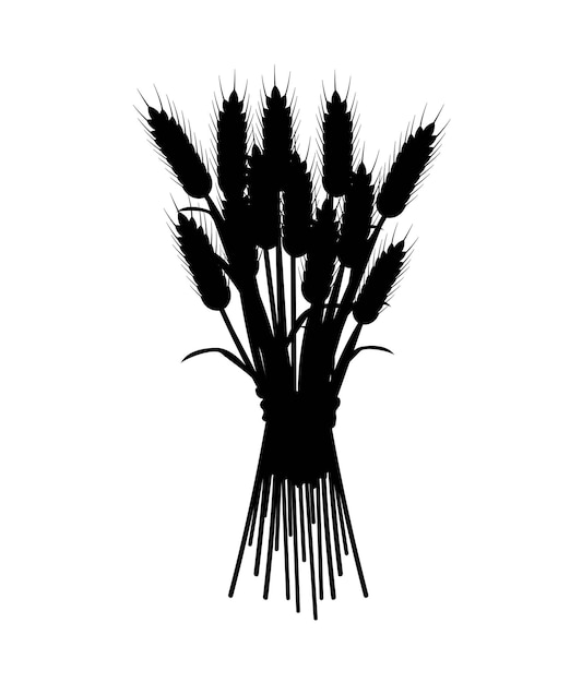 Vector spikelet of wheat silhouette