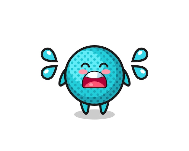 Spiky ball cartoon illustration with crying gesture