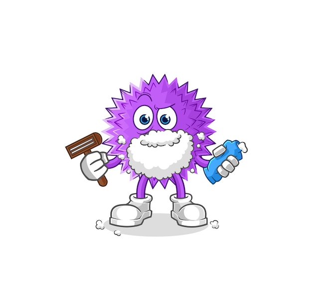 Spiky ball shave facial hair vector cartoon character