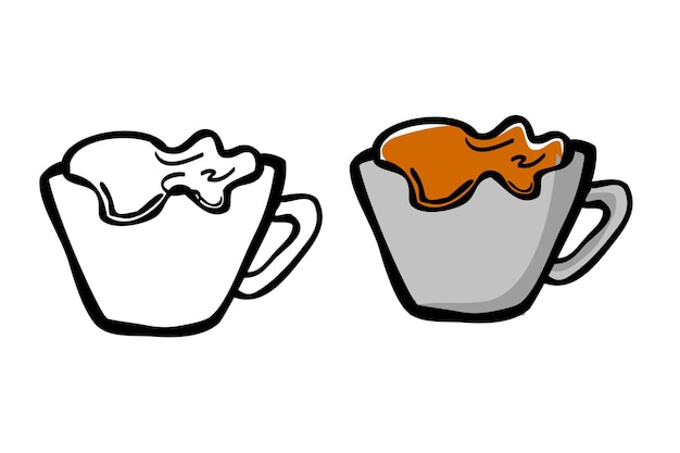 Spill chocolate Drink Vector Simple Doodle Hand Draw Sketch