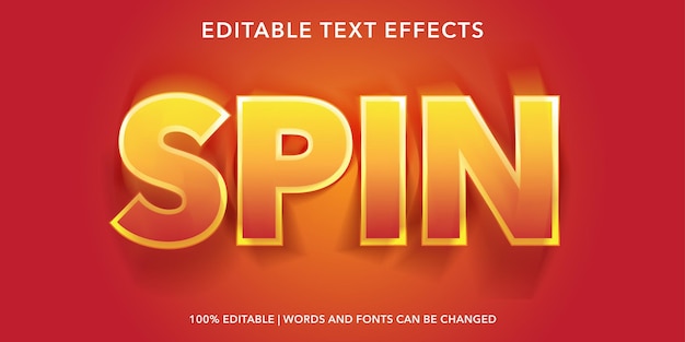 Spin editable text effect