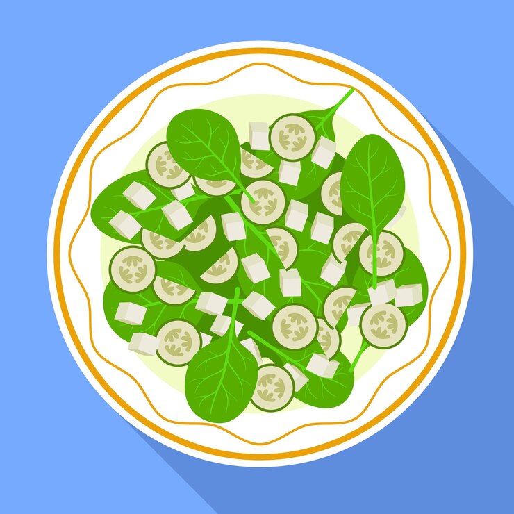 Vector spinach salad icon flat illustration of spinach salad vector icon for web design