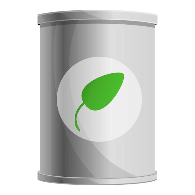 Spinach tin can icon Cartoon of spinach tin can vector icon for web design isolated on white background