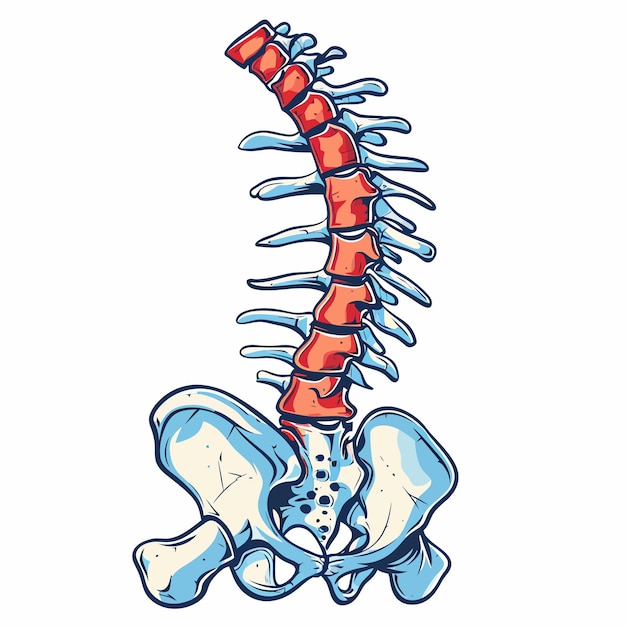 Vector spine_bone_showing_back_pain_vector