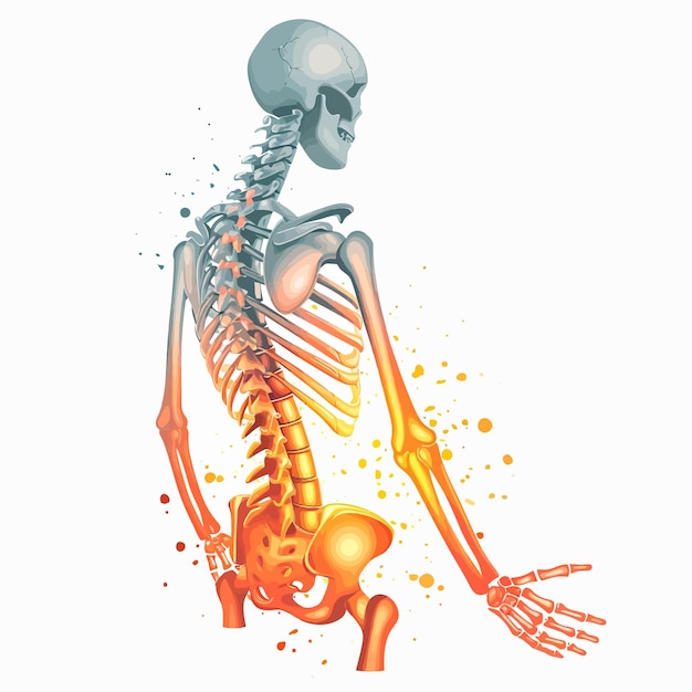 Vector spine_bone_showing_back_pain_vector