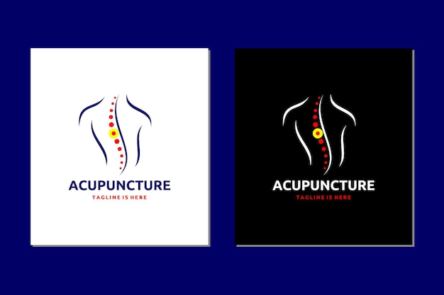 Spine chinese traditional alternative medicine human acupuncture logo icon vector design