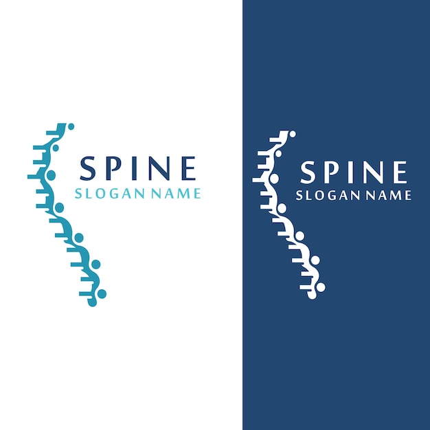 Vector spine chiropractic care logo designs concept backbone logo template