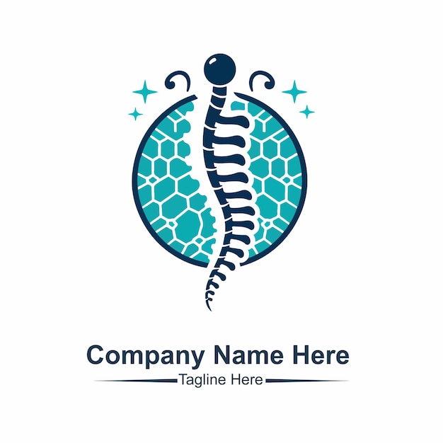 Spine logo design medical chiropractic logo in white isolated background chiropractic logo templat