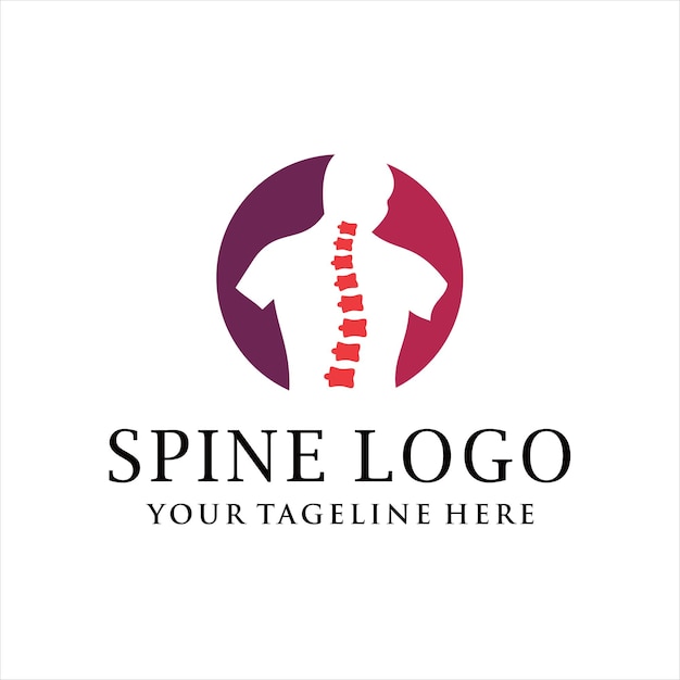 Spine logo design medical chiropractic logo in white isolated background chiropractic logo template