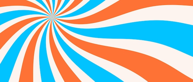 Spinende radiale lijnen achtergrond Oranje-blauwe gebogen sunburst behang Abstracte verwrongen zonnestralen een