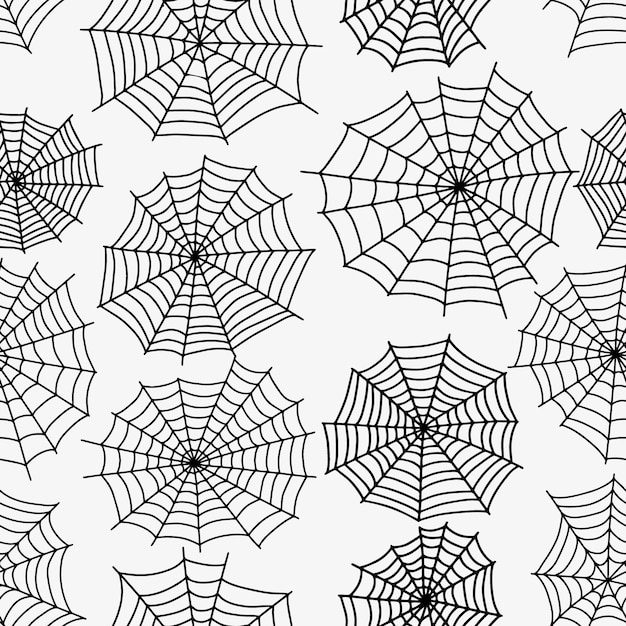 Spinnenweb naadloos patroon Vector angstaanjagende achtergrond Halloween textuur