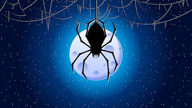 Spinnenweb op donkere achtergrond Halloween Design Elements Spooky Scary Horror Decor Vector