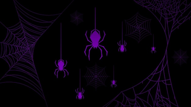 Spinnenweb op donkere achtergrond Halloween Design Elements Spooky Scary Horror Decor Vector