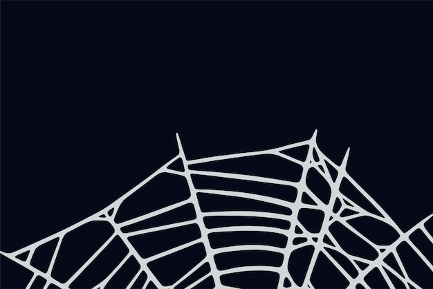 Spinnenweb op zwarte achtergrond spooky halloween-spinneweb handgetekende vectorillustratie