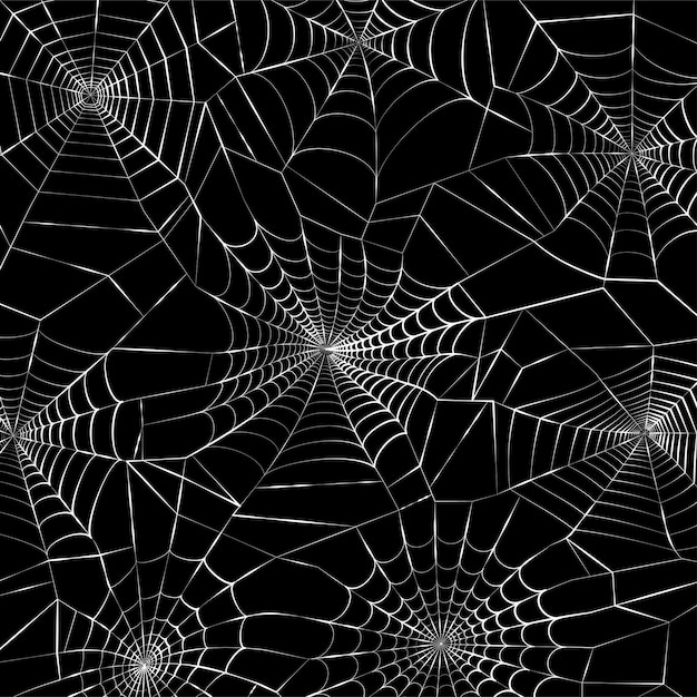 Spinnenweb patroon. Halloween-decoratie met spinnenweb. Spinnenweb vectorillustratie