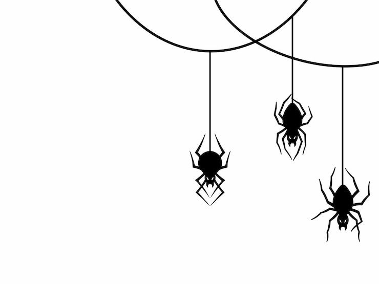 Vector spinnenwebben silhouet halloween illustratie