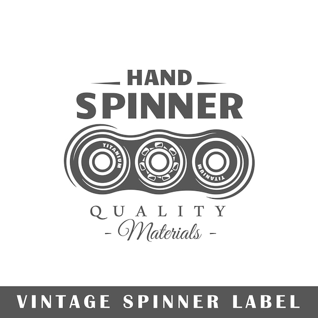 Spinner label isolated on white