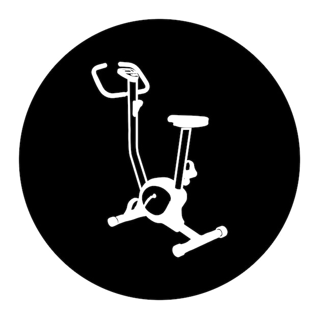 Vector spinning bike icon for fitness