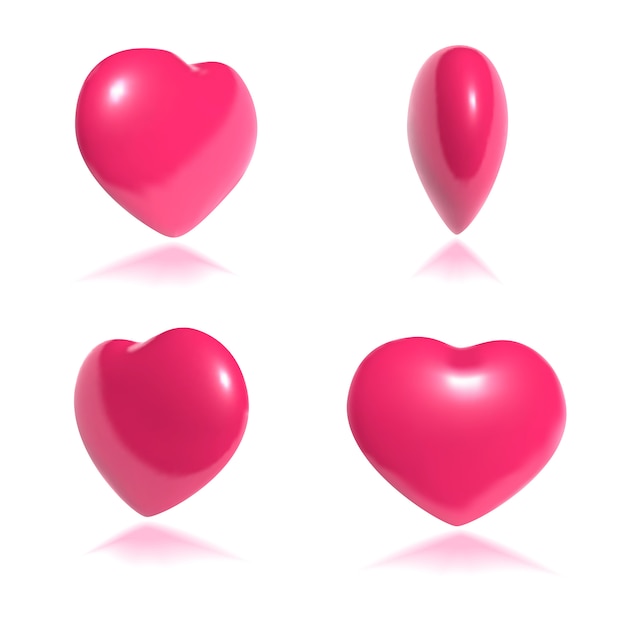 Spinning pink heart 3D art  motion