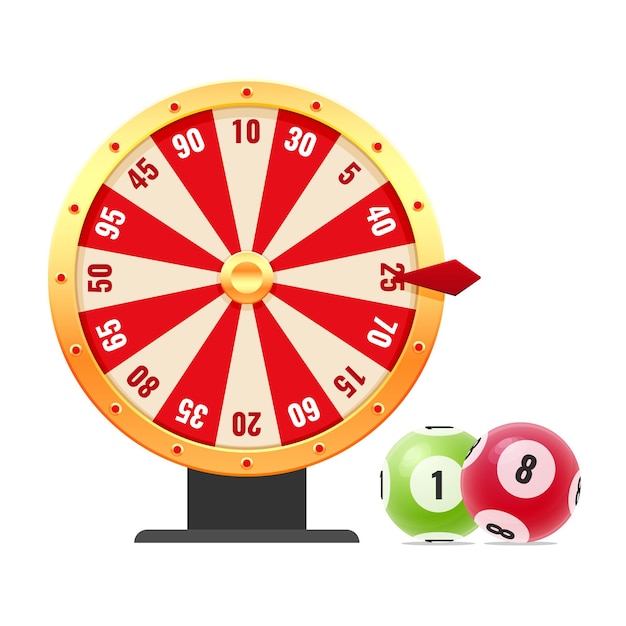 Vettore ruota della roulette che gira con numeri con combinazioni casuali bingo lotto