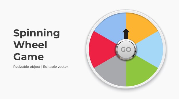 Vector spinning wheel game mockup in realistic vector illustration