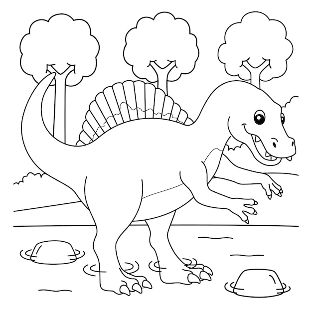 Spinosaurus coloring page for kids