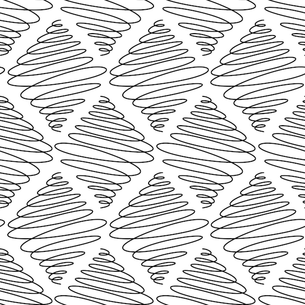 Spiraalpatroon zwart een abstract retro patroon van geometrische vormen een geometrische golf van cirkels achtergrond vector abstracte naadloze patroon met een handgetekende ronde spiraalvorm gemaakt met een borstel