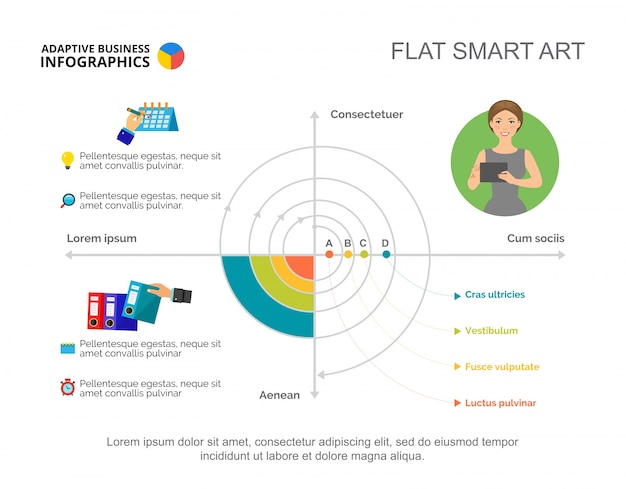 Vector spiral chart slide template